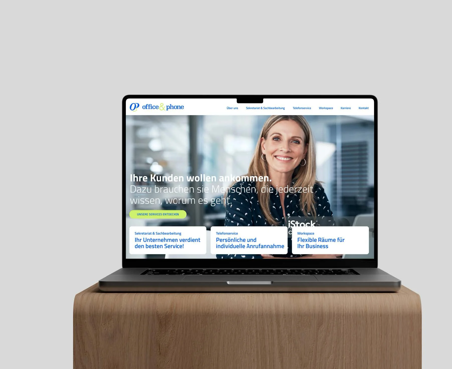 office & phone &ndash; Website-Relaunch Desktop-Ansicht